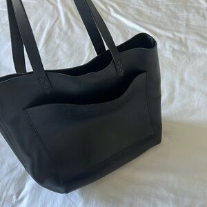 Madewell Black Leather Pocket Tote